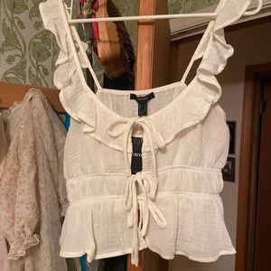 Tie-Front Flounce Top